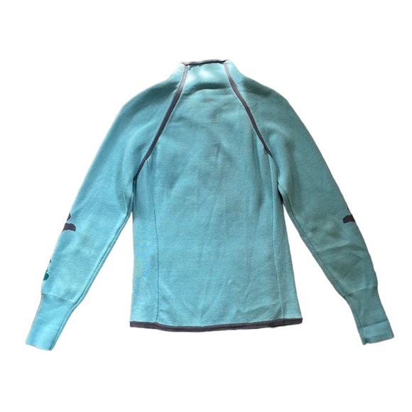 Aqua Green Half Zip Knit Sweater - Picture 9 of 11
